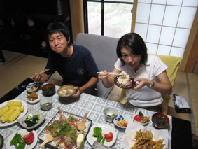昼食中