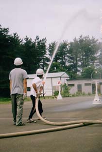 火点への放水